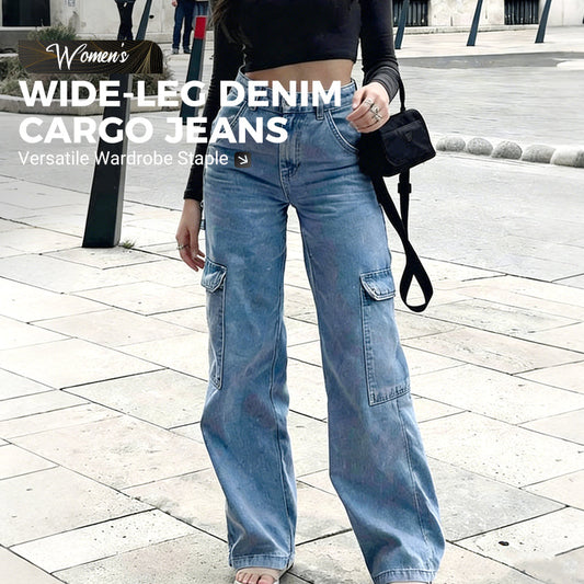 ✨🔥Women's Wide-Leg Denim Cargo Jeans👖